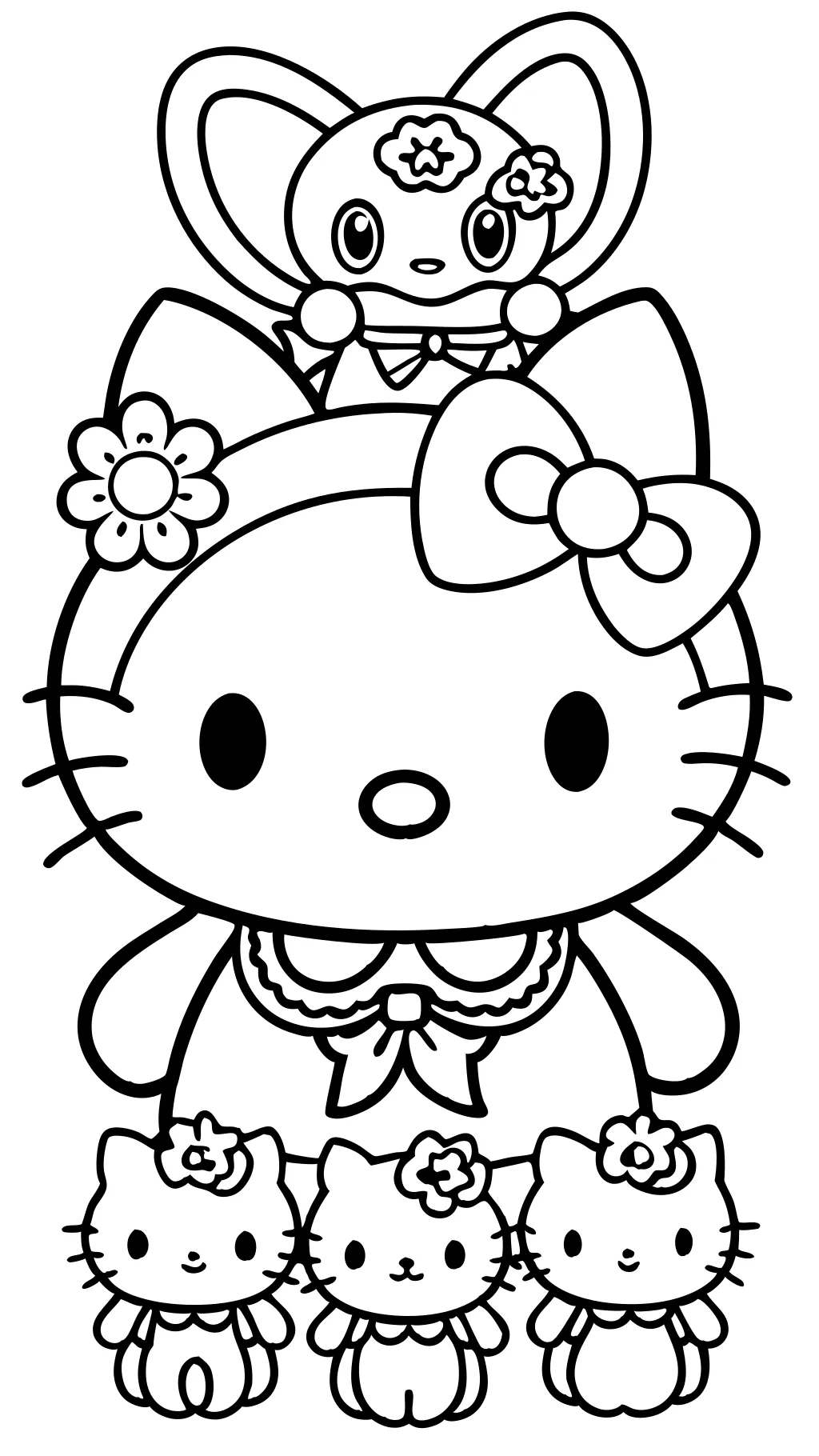 Páginas para colorear de Sanrio todos los personajes